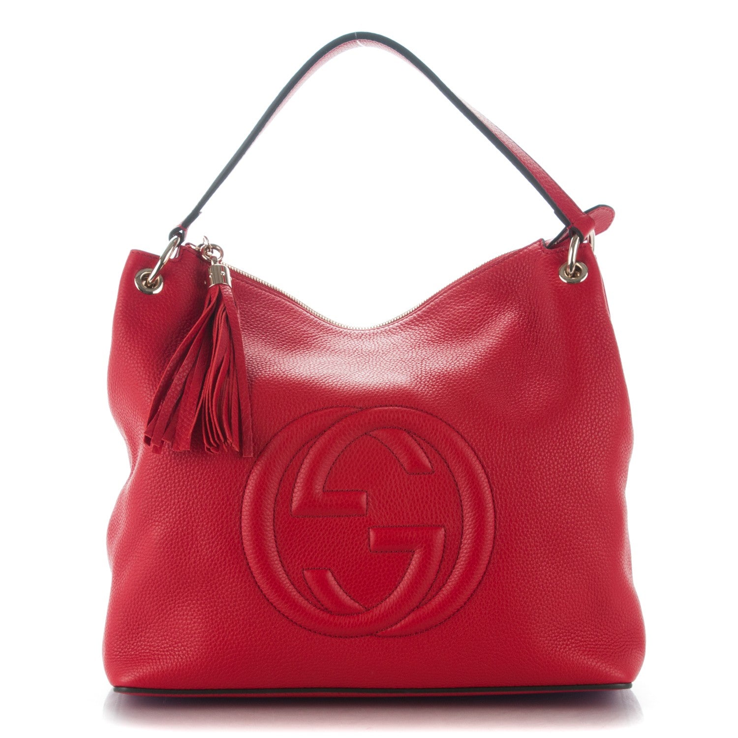 Gucci Pebbled Calfskin Large Soho Hobo Tabasco Red 1 of 8