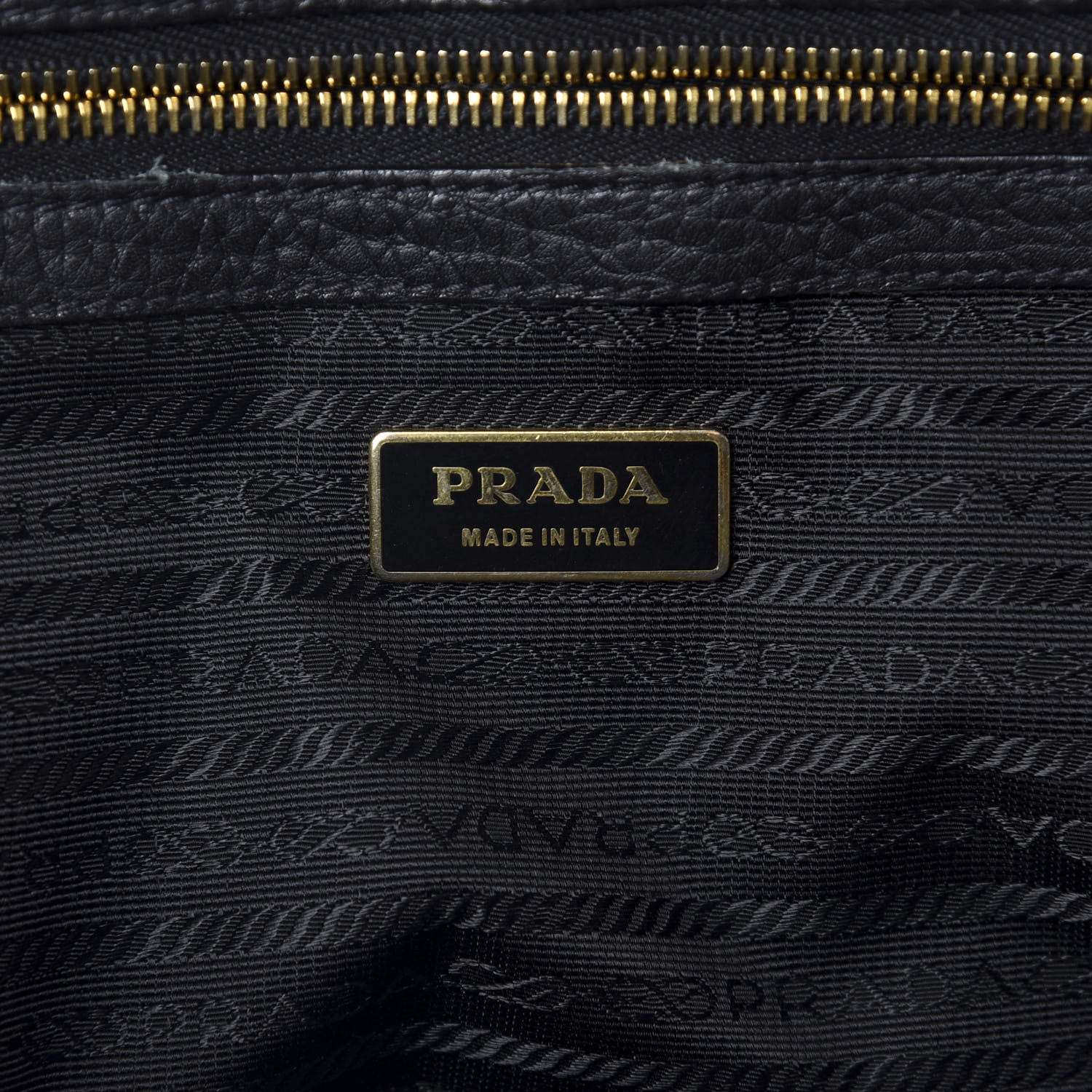 Prada Vitello Daino Pushlock Shoulder Bag Black 7 of 10