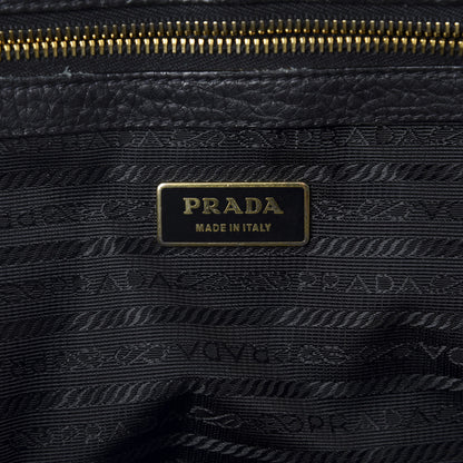 Prada Vitello Daino Pushlock Shoulder Bag Black 7 of 10