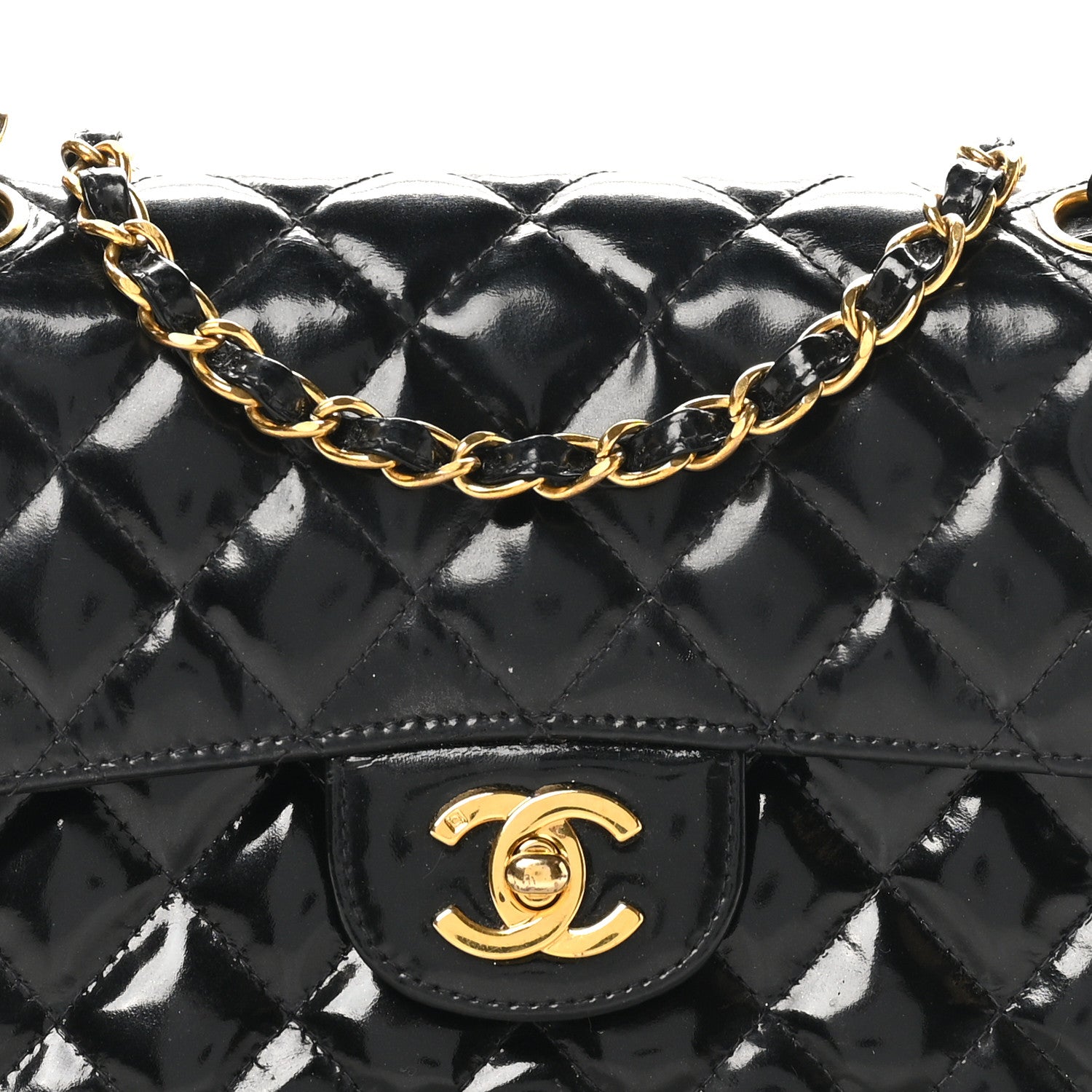 Chanel Patent Quilted Small Double Sided Flap Black 10 of 12