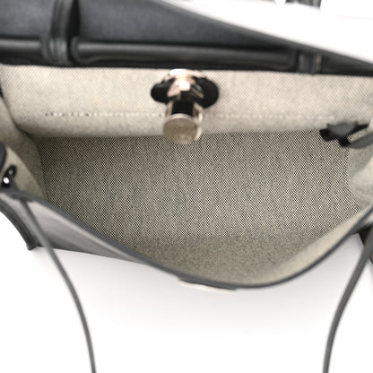Hermes Toile H Berline Vache Hunter Herbag Zip PM 31 Black Ecru 6 of 13