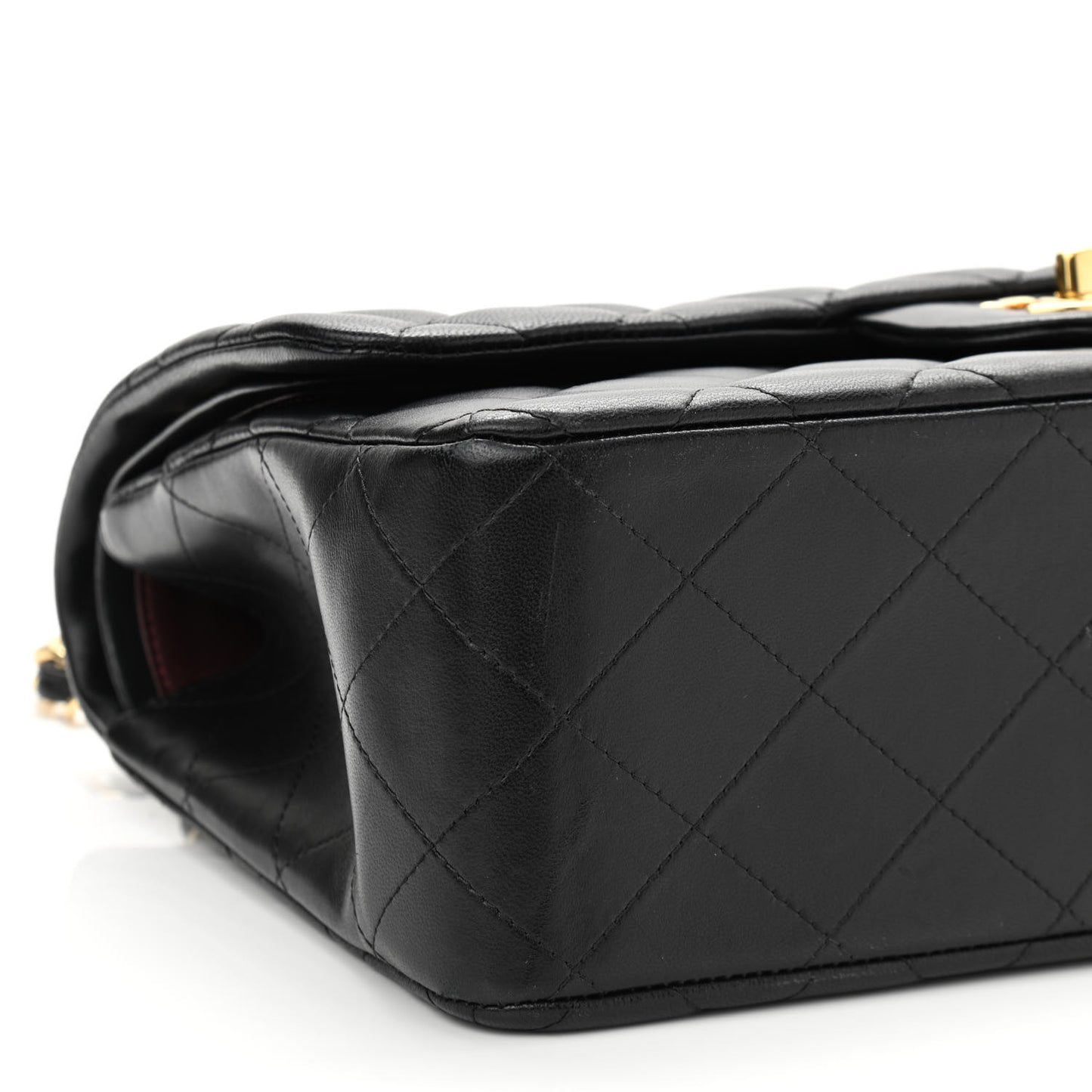 Lambskin Quilted Jumbo Double Flap Black