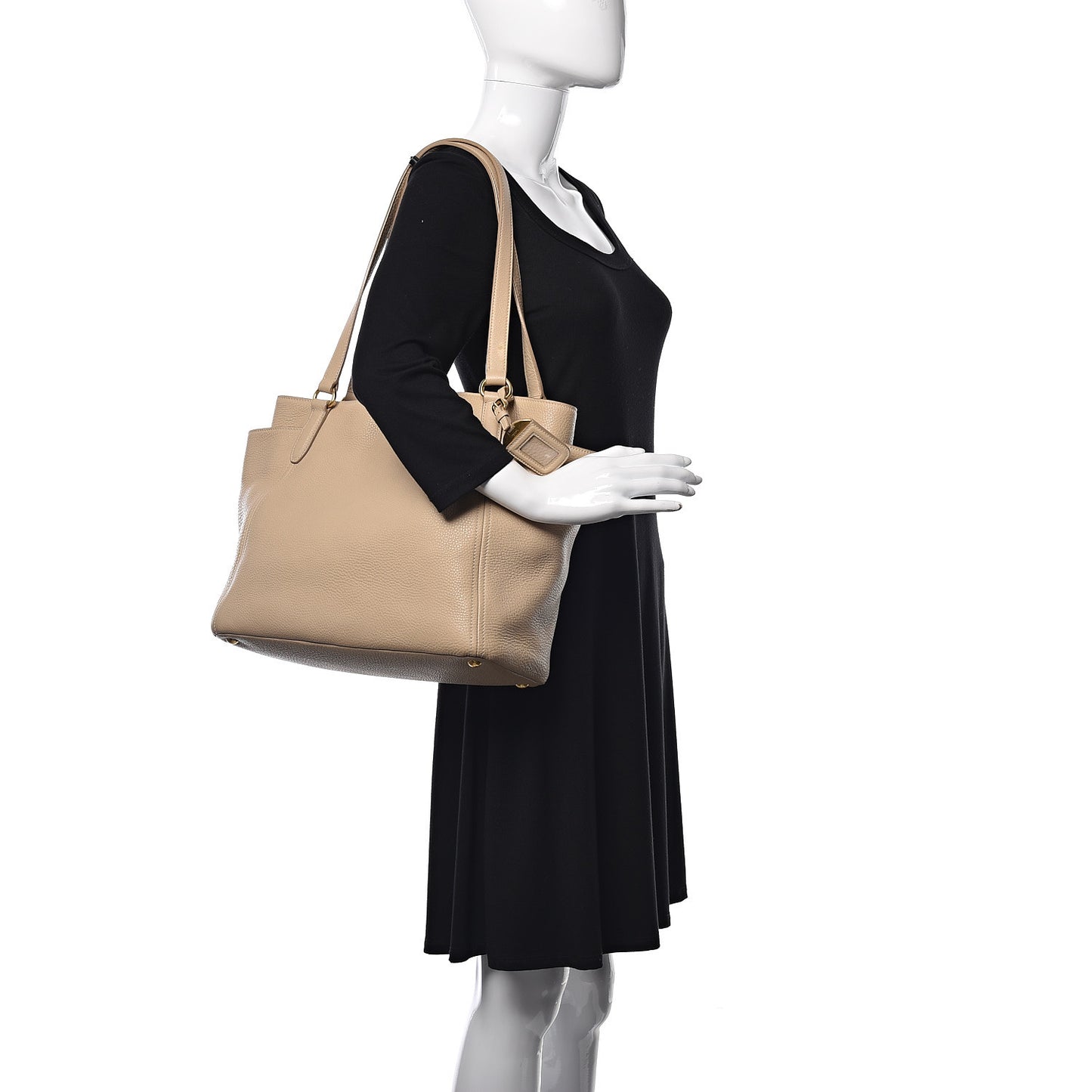 Vitello Daino Side Pocket Tote Sabbia