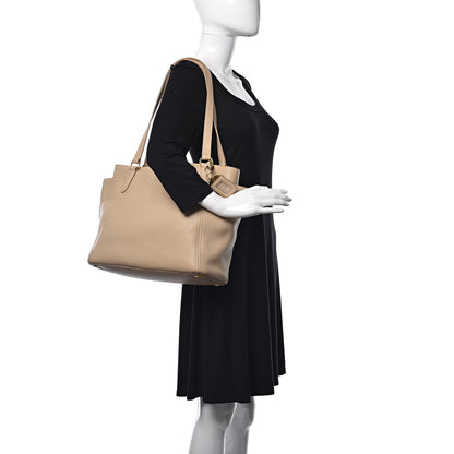 Prada Vitello Daino Side Pocket Tote Sabbia 2 of 17
