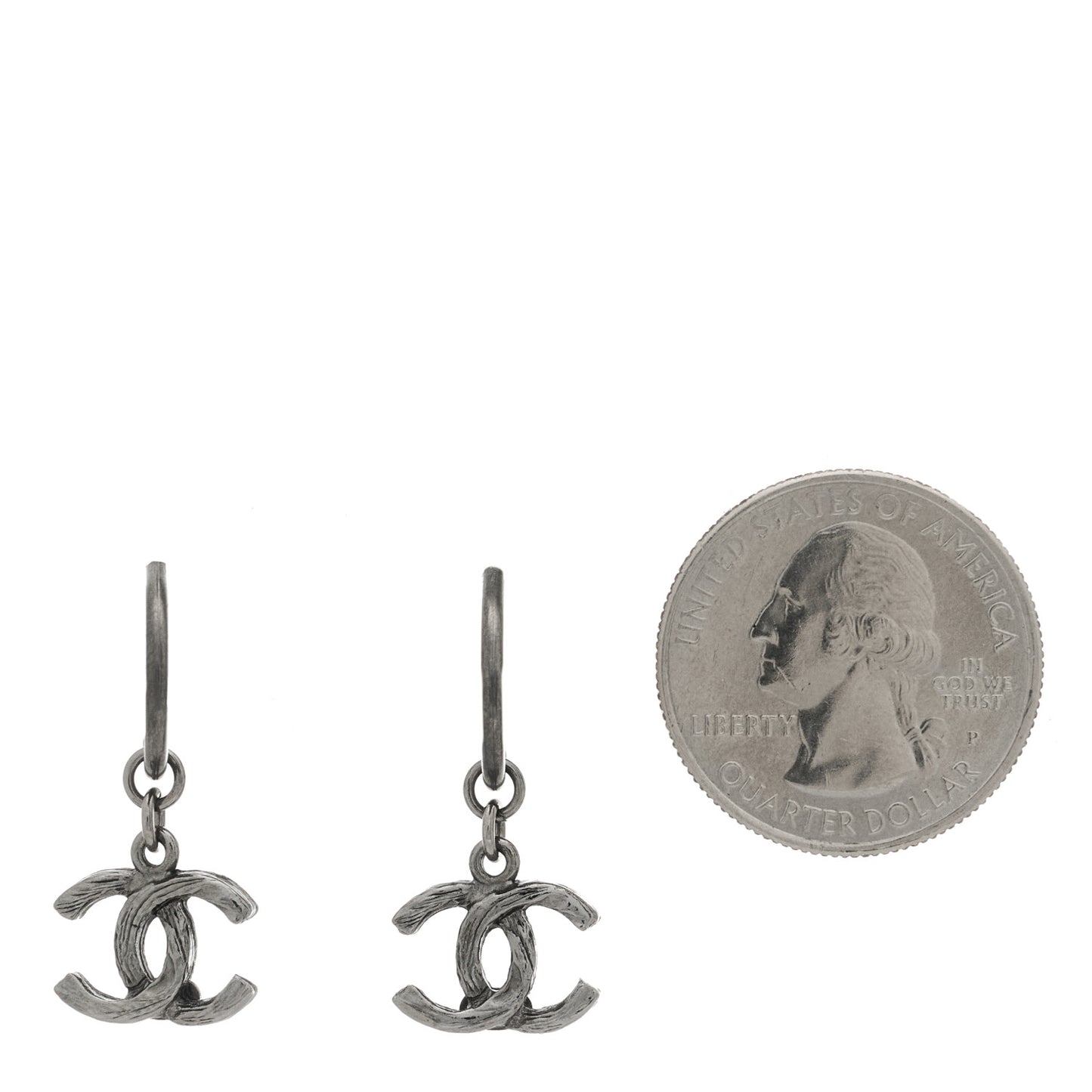 Ruthenium Twisted CC Drop Earrings