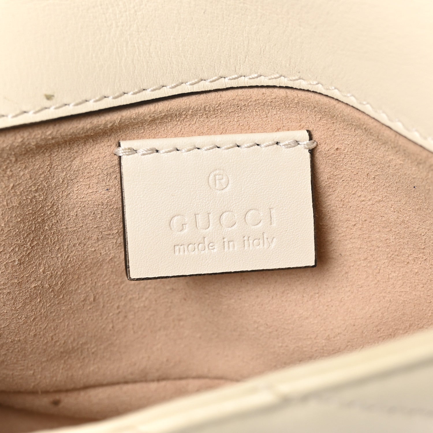 Gucci Calfskin Matelasse Super Mini GG Marmont Shoulder Bag White 6 of 11