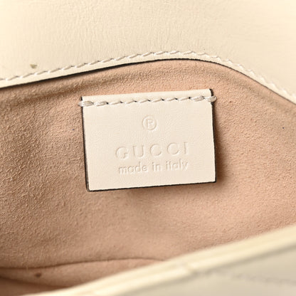 Gucci Calfskin Matelasse Super Mini GG Marmont Shoulder Bag White 6 of 11