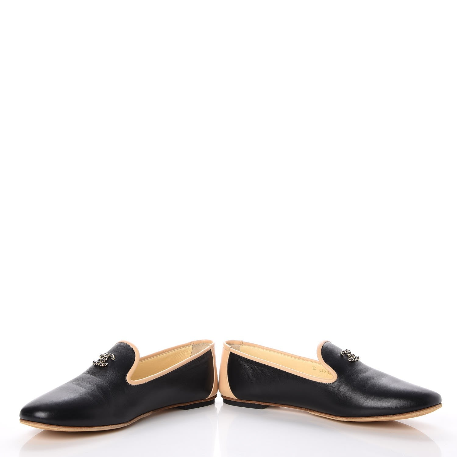 Chanel Lambskin CC Chain Loafers 37.5 Black 5 of 13