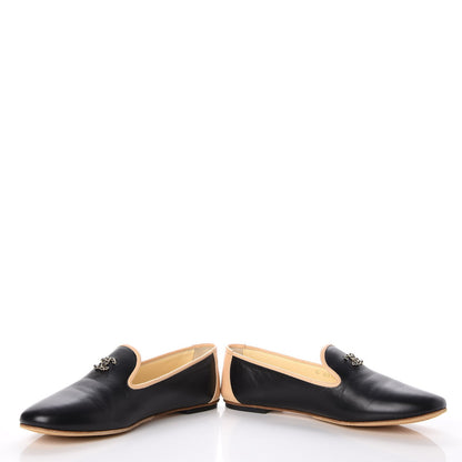 Chanel Lambskin CC Chain Loafers 37.5 Black 5 of 13