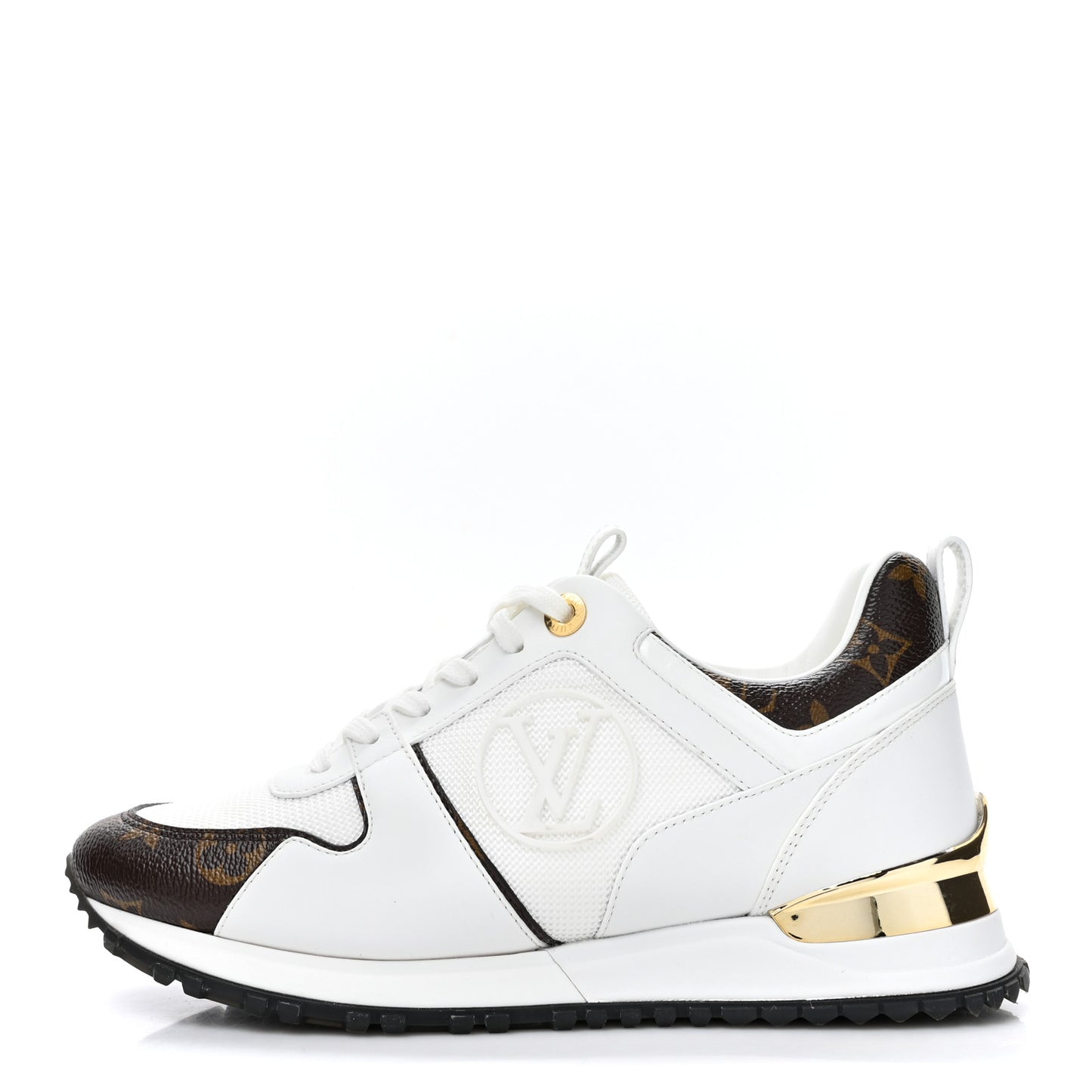 Calfskin Monogram Run Away Sneakers 37 White
