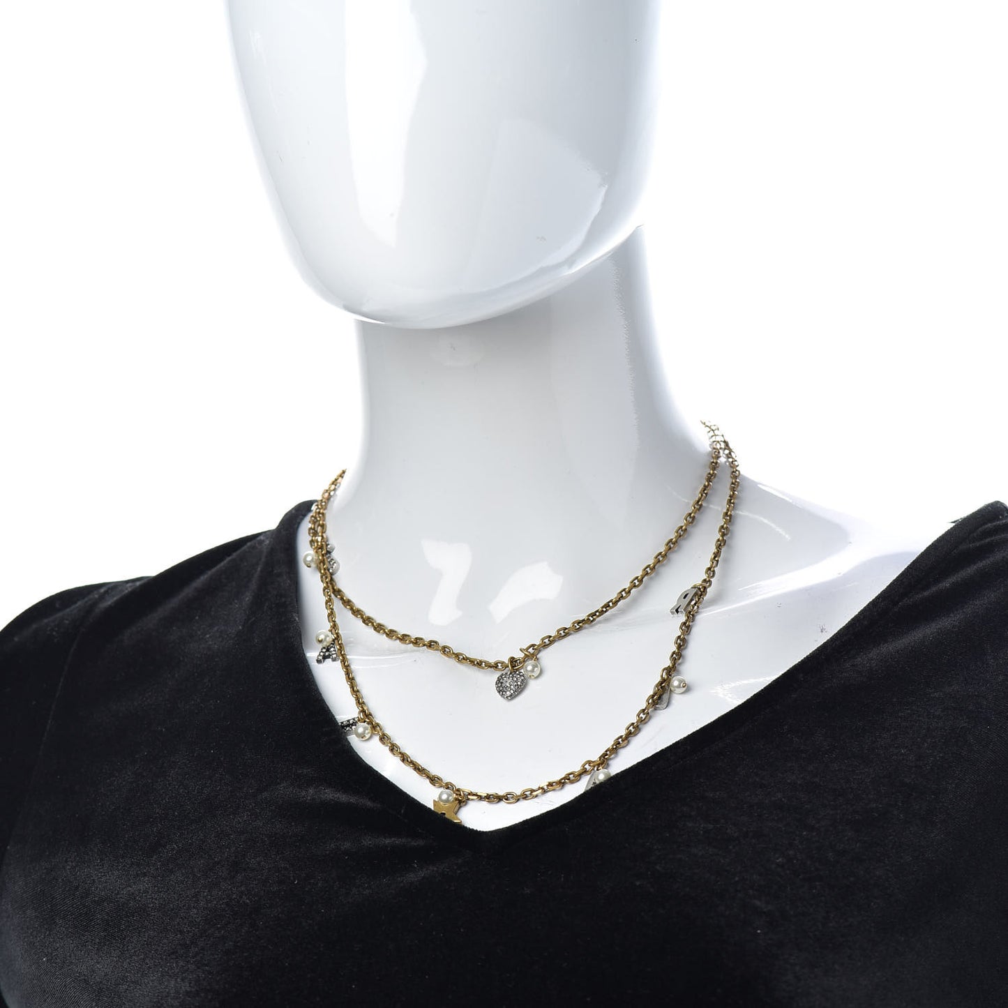 Metal Star J'adior Multi Strand Necklace Aged Gold