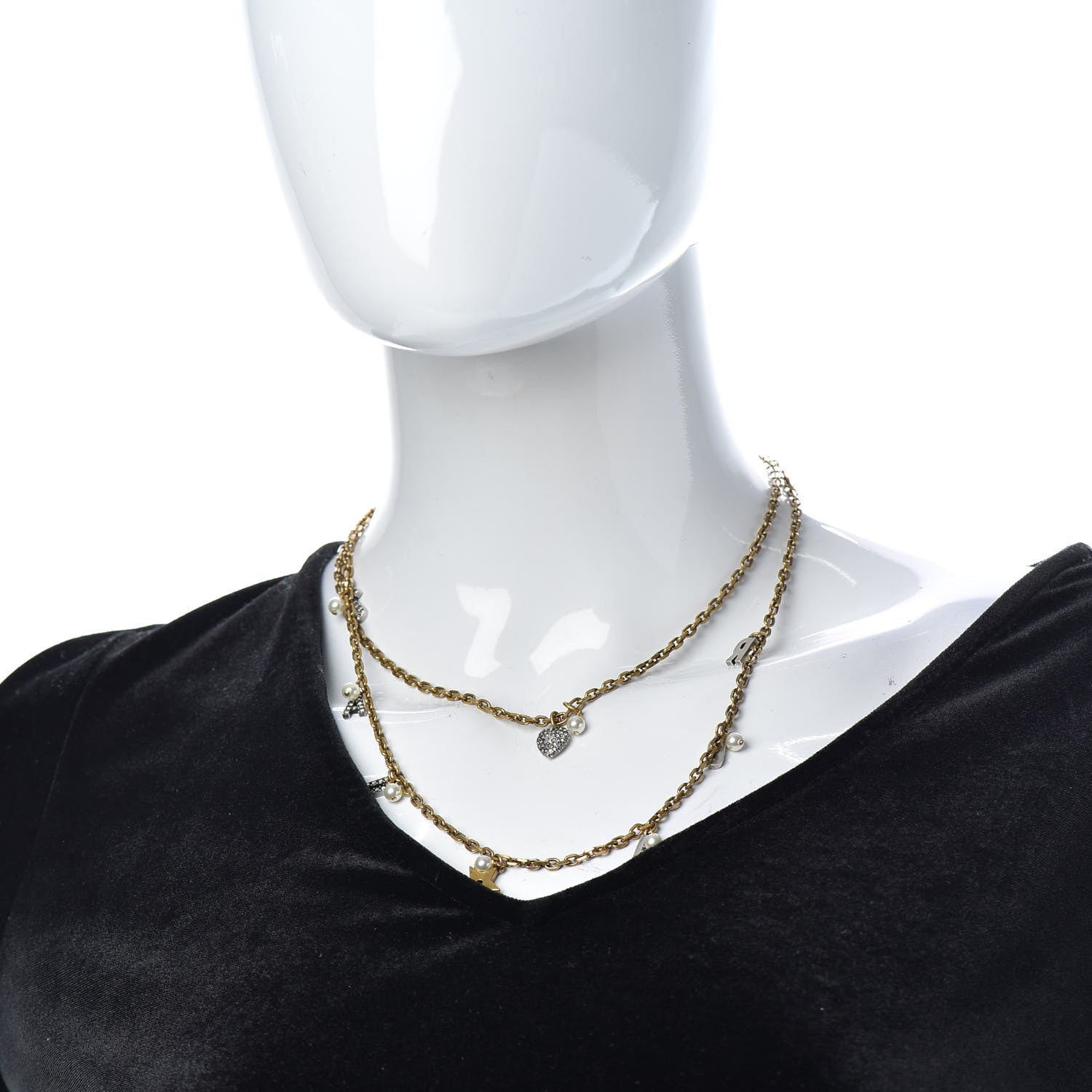 Christian Dior Metal Star J'adior Multi Strand Necklace Aged Gold 2 of 5