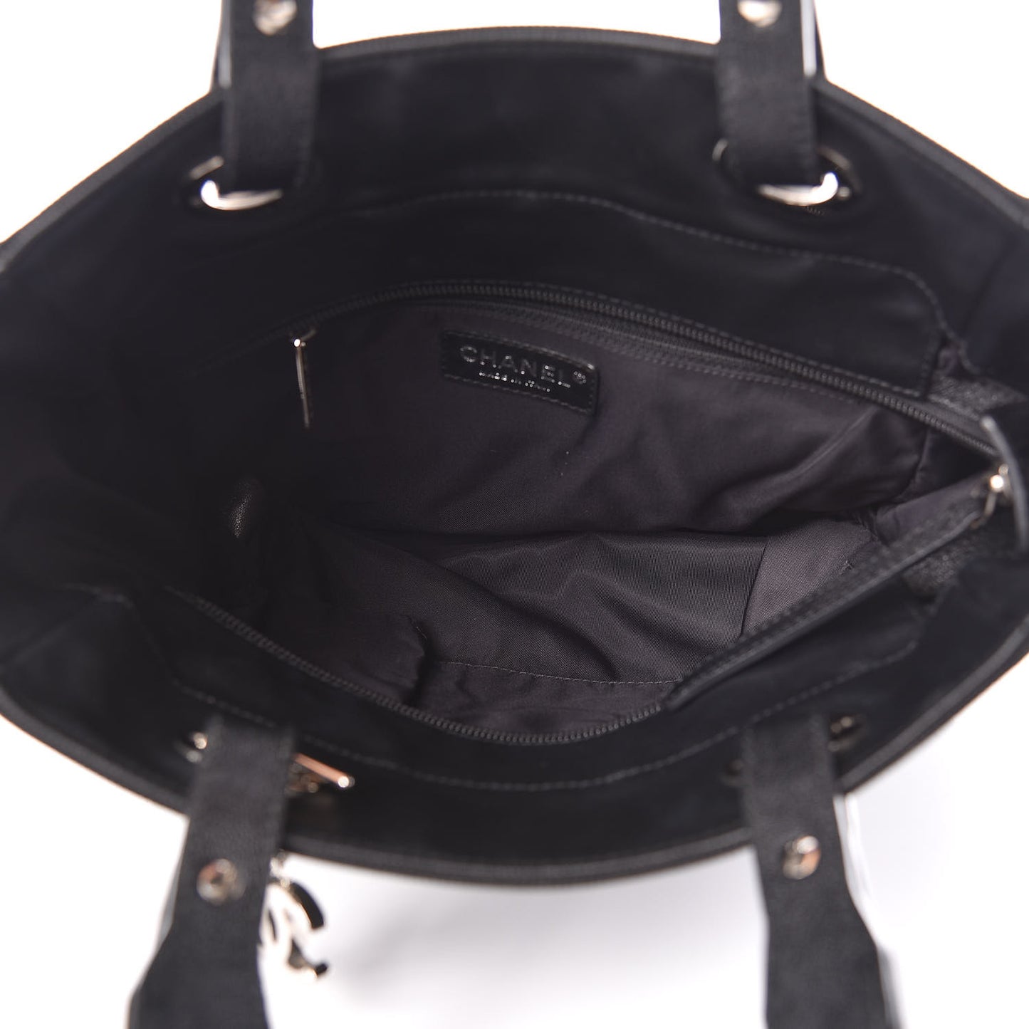 Coated Canvas Quilted Small Paris Biarritz Tote Black