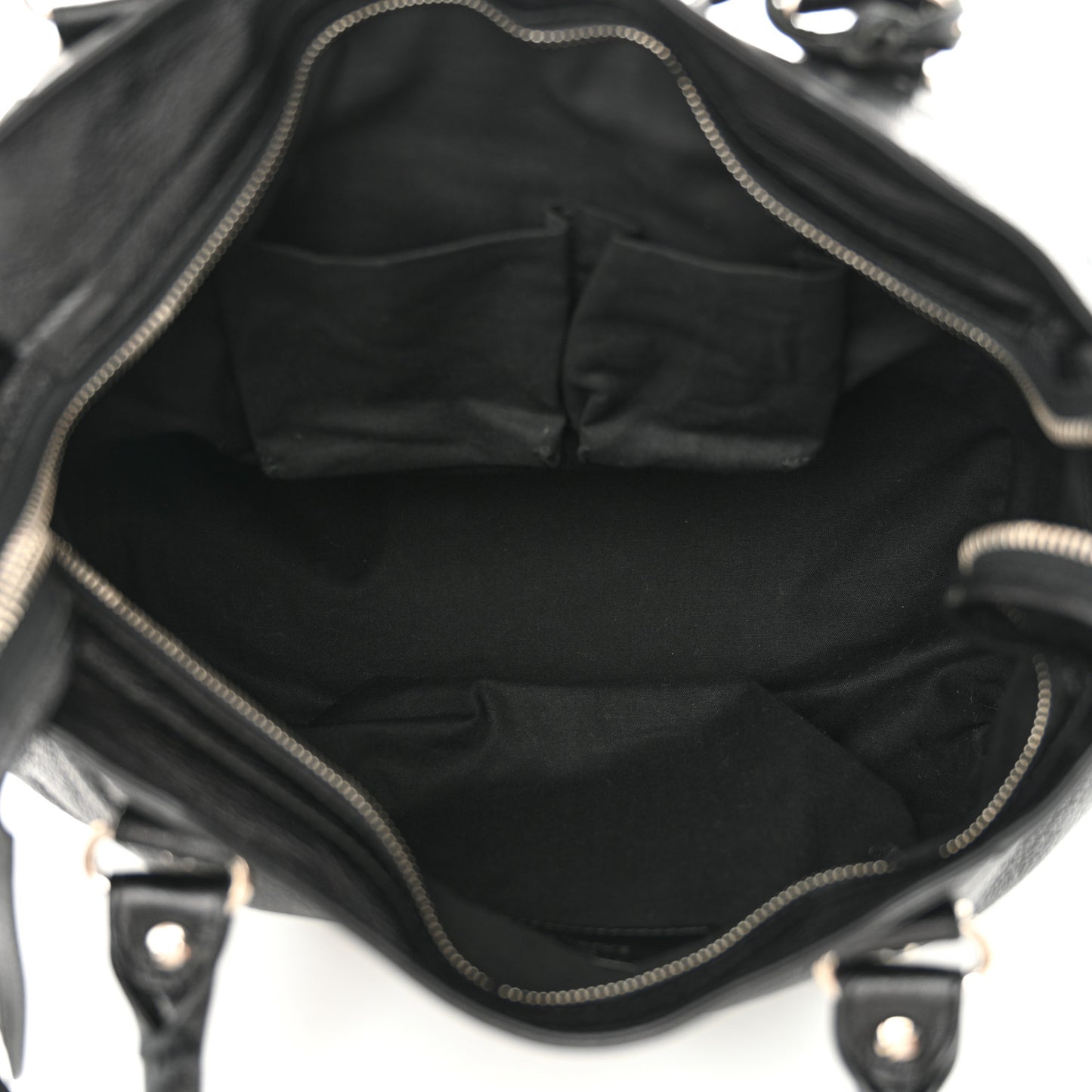 Chevre Silver Metallic Edge Hardware Velo Black