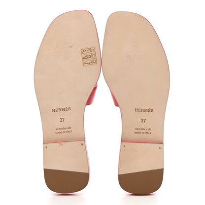 Hermes Epsom Oran Sandals 37 Rouge Azalee 5 of 10