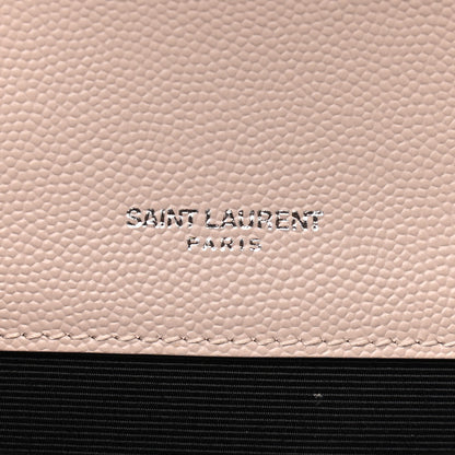 Saint Laurent Grain De Poudre Textured Mixed Matelasse Medium Triquilt Monogram Satchel Marble Pink 6 of 14