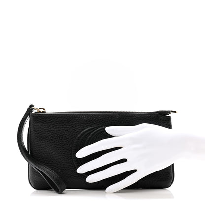 Gucci Pebbled Calfskin Soho Wristlet Black 2 of 8