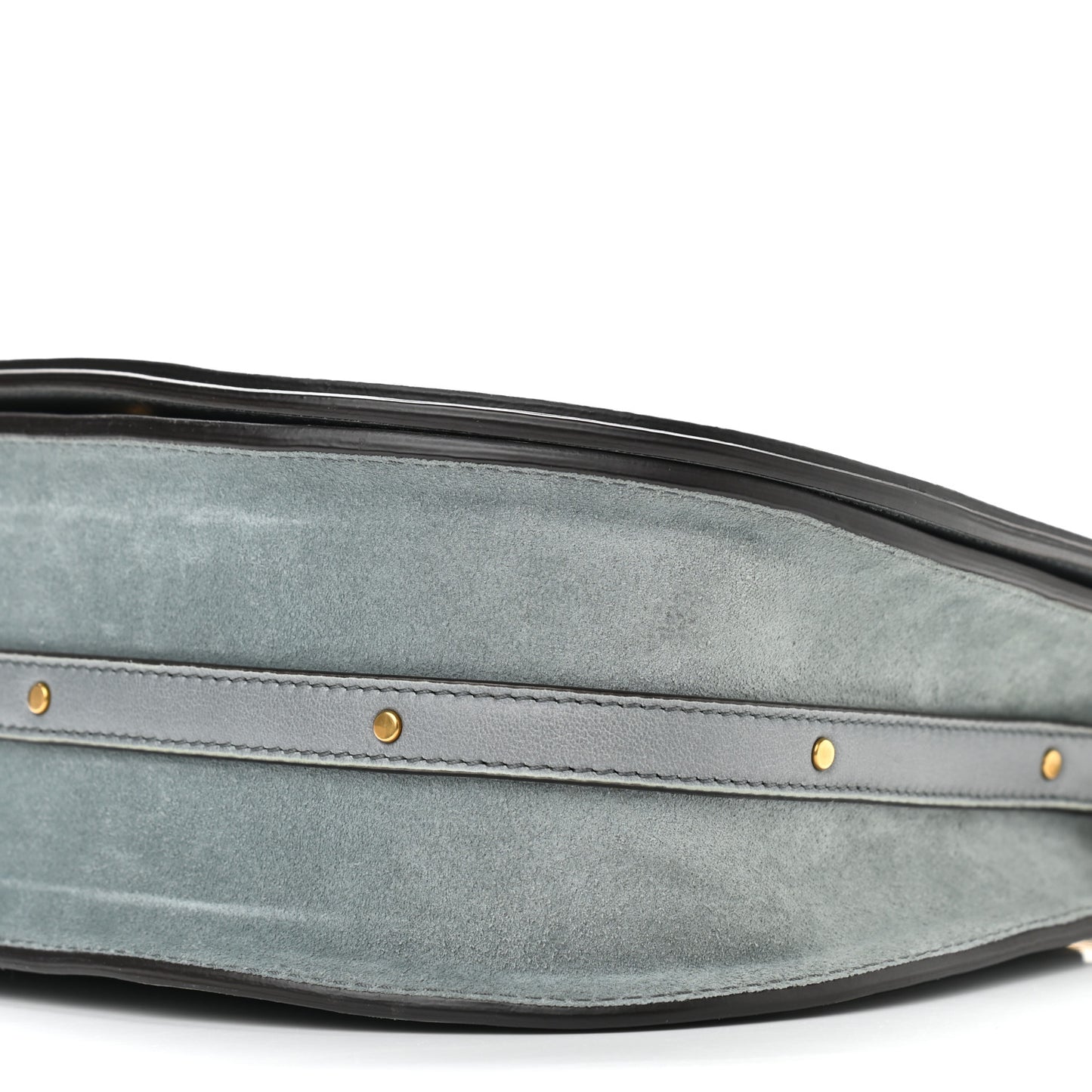 Calfskin Suede Medium Nile Bracelet Bag Cloudy Blue