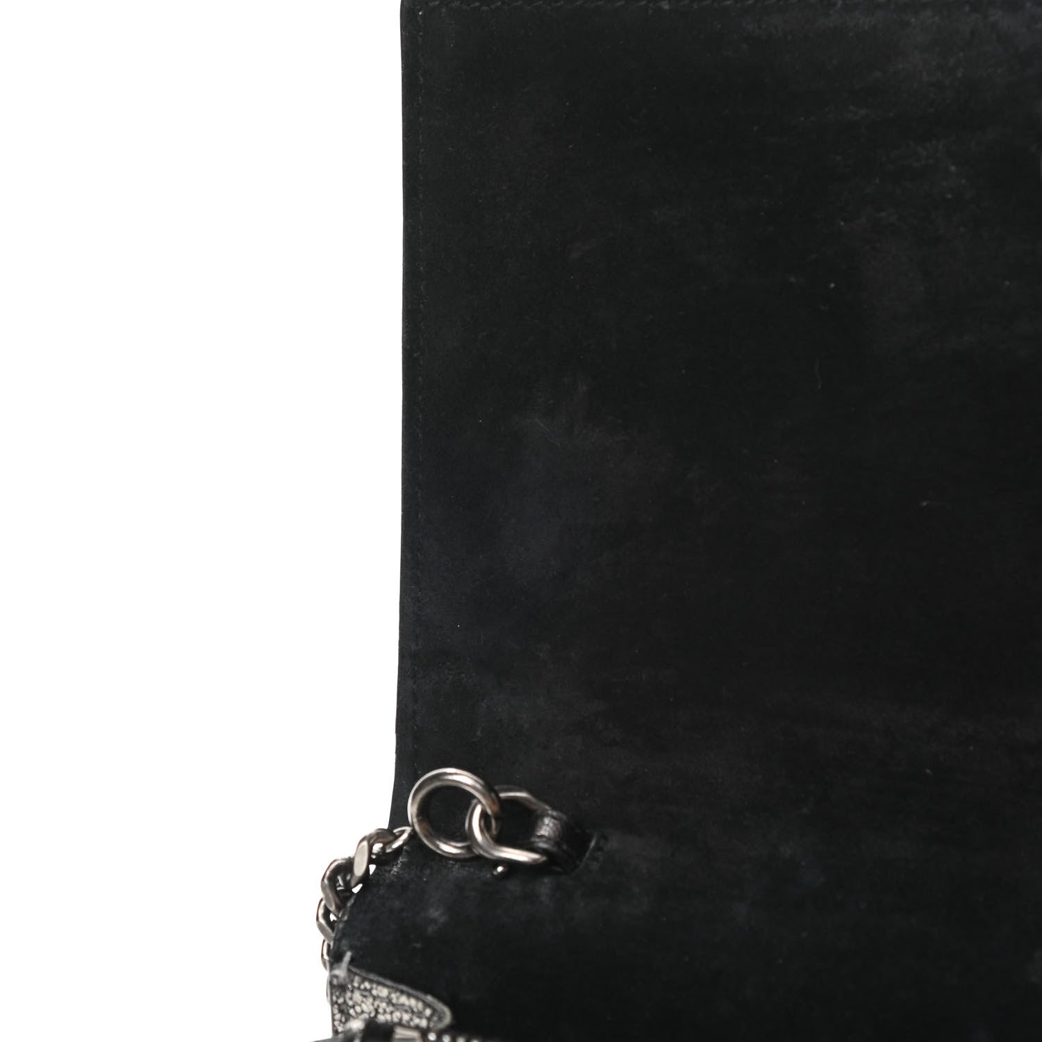 Saint Laurent Metallic Calfskin Classic Monogram Kate Tassel Chain Wallet Gun Metal 12 of 17