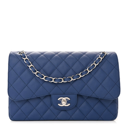 Chanel Caviar Quilted Jumbo Double Flap Blue 1 of 10