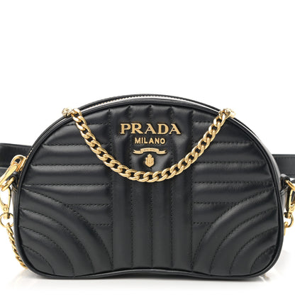 Prada Soft Calfskin Impunture Diagramme Belt Bag Black 8 of 14