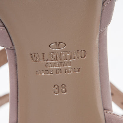 Valentino Garavani Patent Nappa Rockstud Ankle Strap 65mm Pumps 38 Poudre 6 of 7
