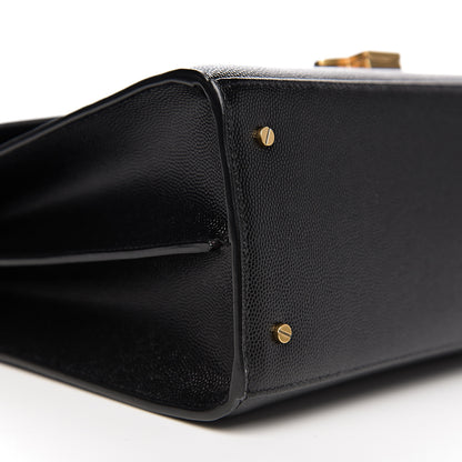 Saint Laurent Grain de Poudre Medium Classic Monogram Cassandra Top Handle Black Rouge Legion 7 of 10