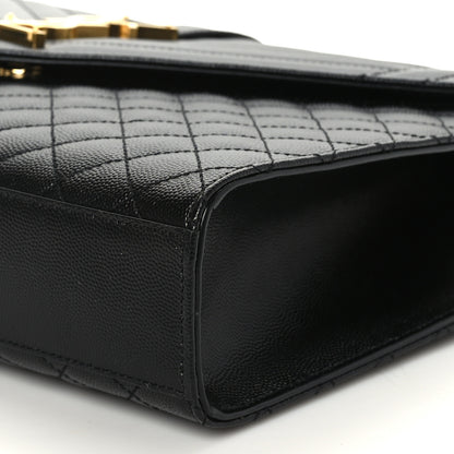 Saint Laurent Grain De Poudre Textured Mixed Matelasse Large Triquilt Monogram Satchel Black 8 of 8