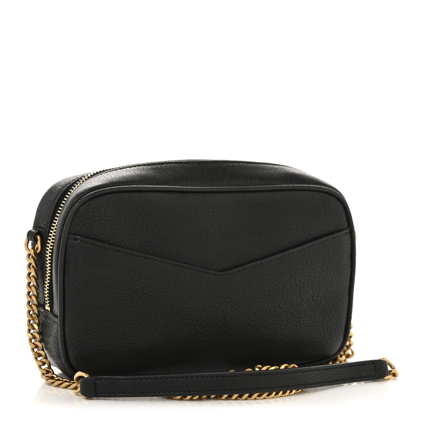 Calfskin Suede Matelasse Monogram Mini Lou Camera Bag Black