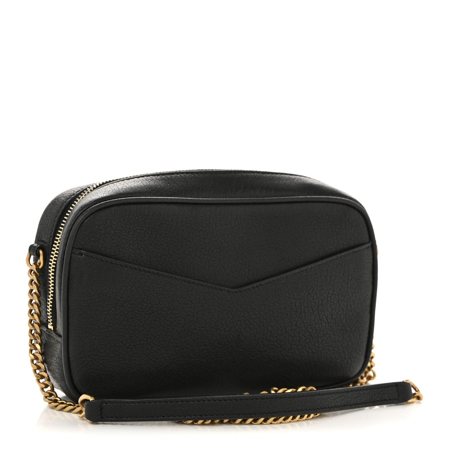 Saint Laurent Calfskin Suede Matelasse Monogram Mini Lou Camera Bag Black 3 of 12