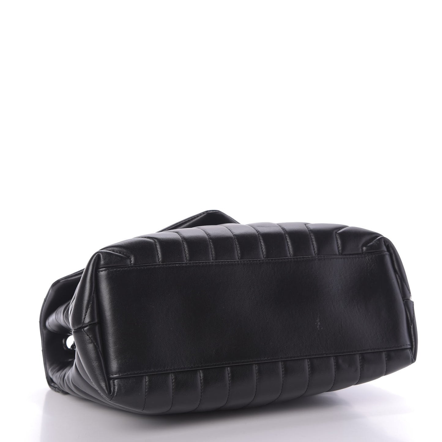 Calfskin Y Quilted Monogram Medium Loulou Chain Satchel Black