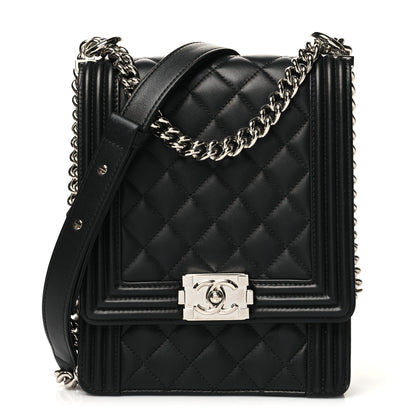 Chanel Calfskin Quilted North South Boy Flap Black 1 of 11