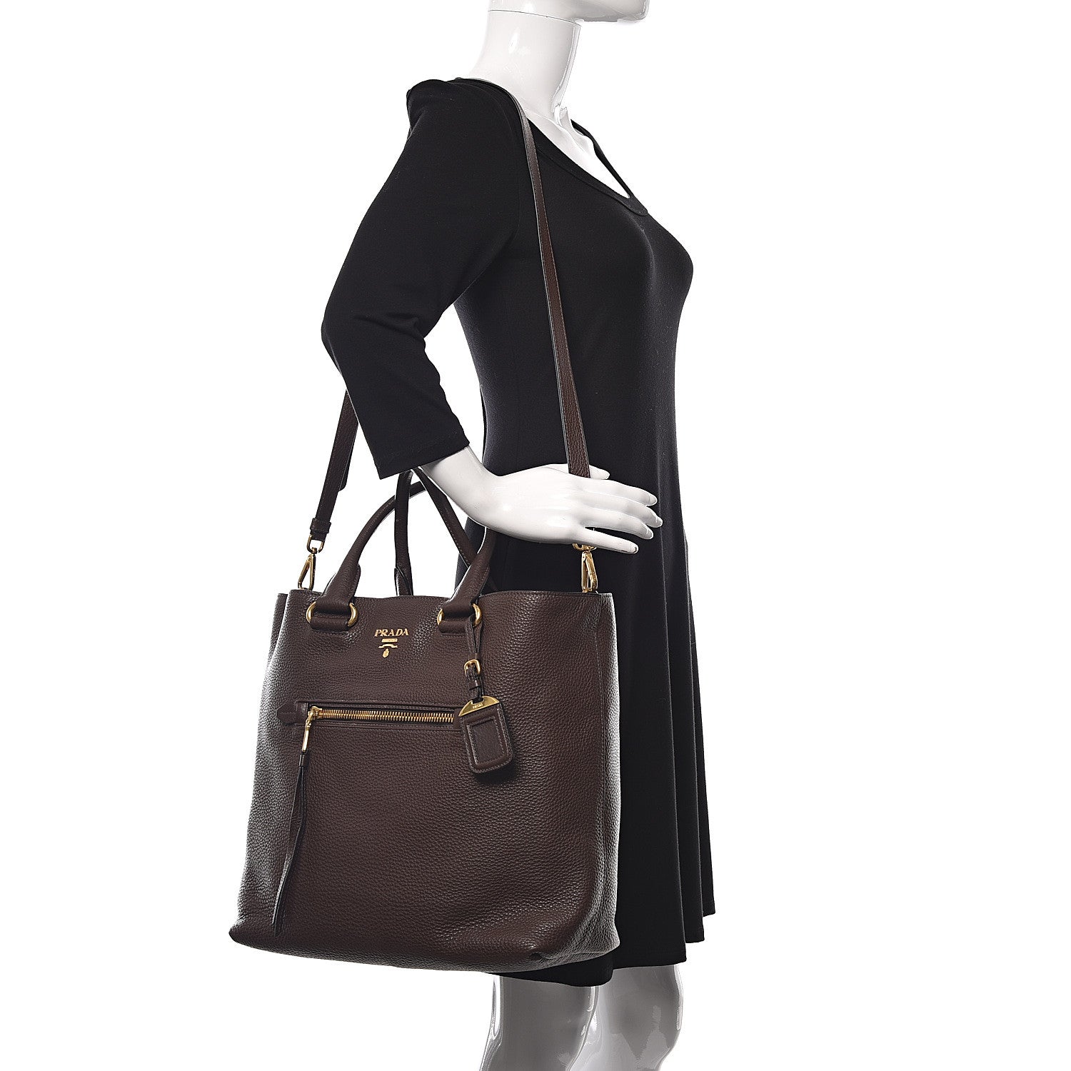 Prada Vitello Daino Shopping Tote Caffe 2 of 13
