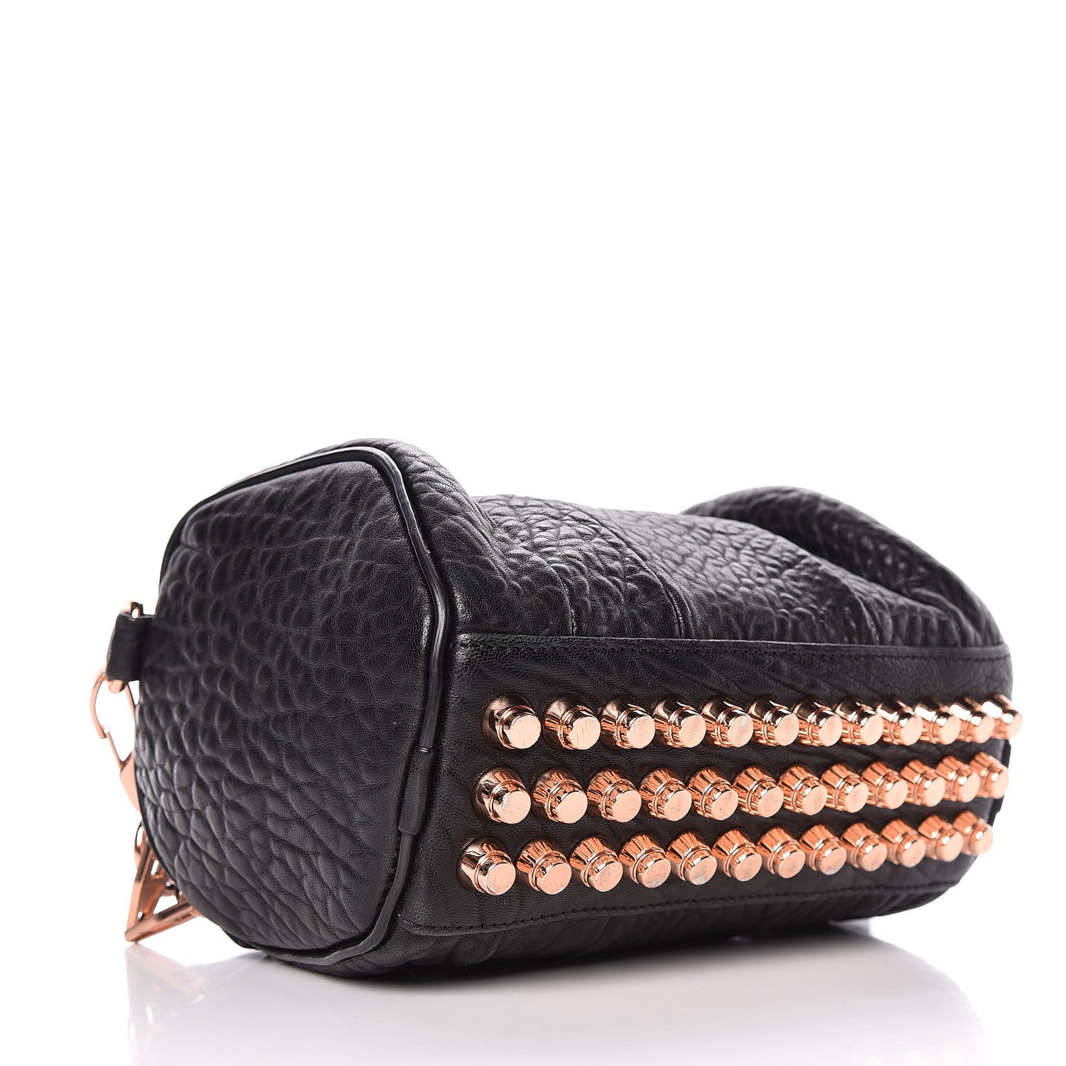 Alexander Wang Pebbled Lambskin Mini Rockie Black Rose Gold Hardware 4 of 11