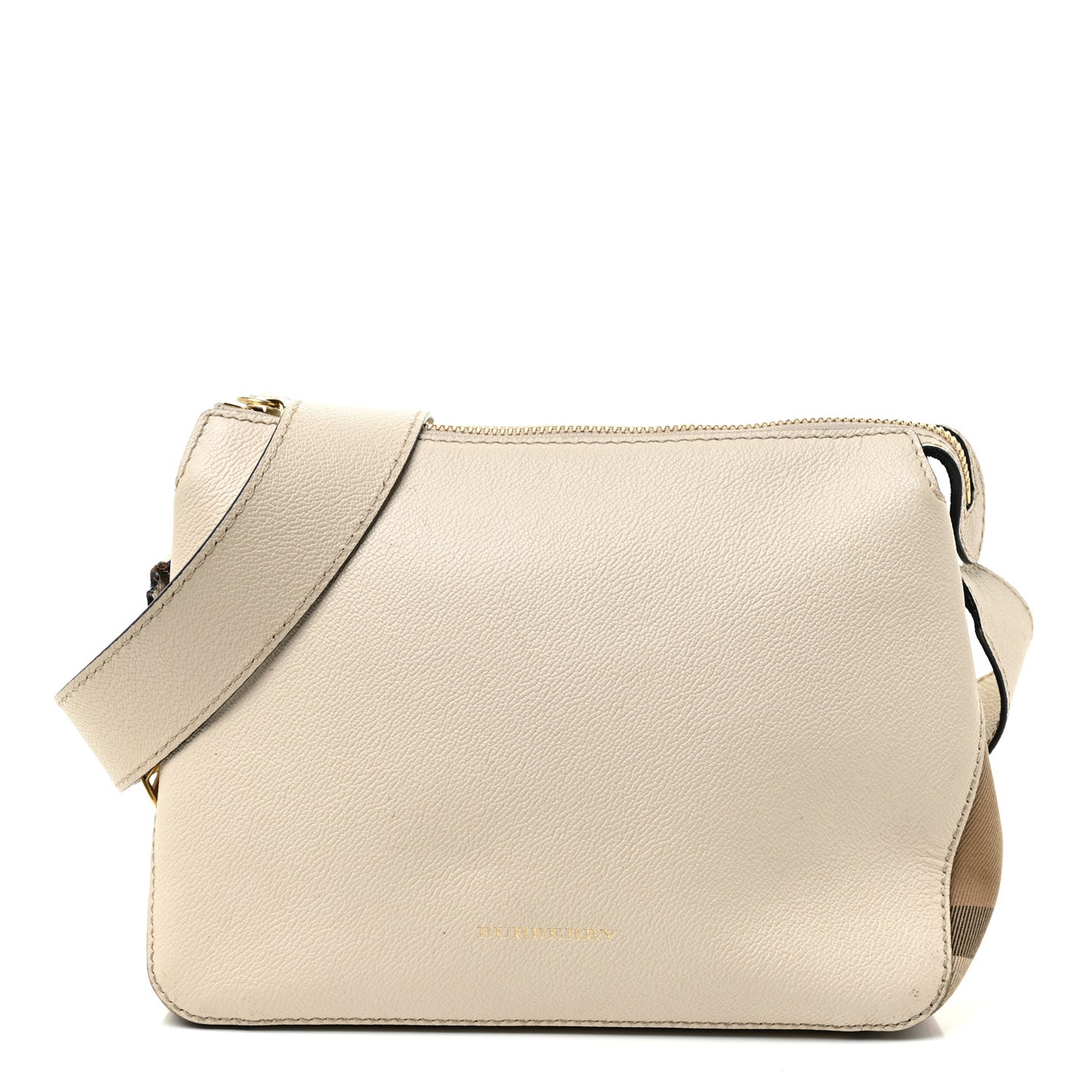 Soft Grain Calfskin House Check Small Helmsley Crossbody Limestone