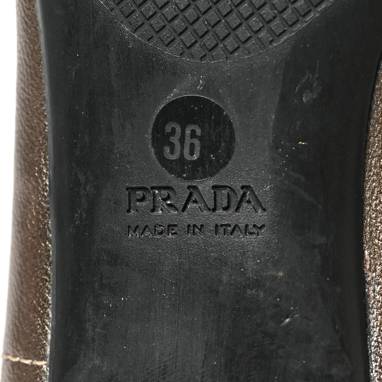 Prada Metallic Calfskin Pump 36 Bronze 6 of 7