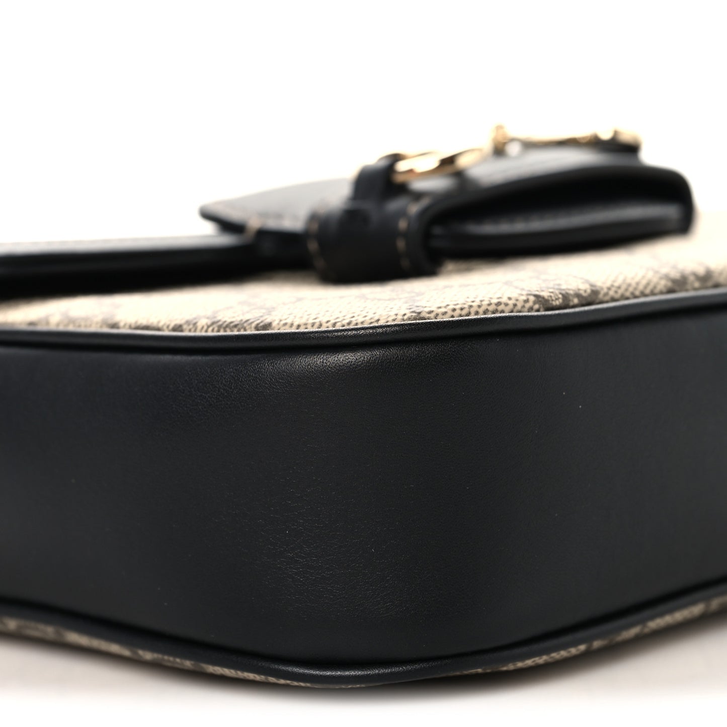 GG Supreme Monogram Horsebit 1955 Soft Small Shoulder Bag Beige Black
