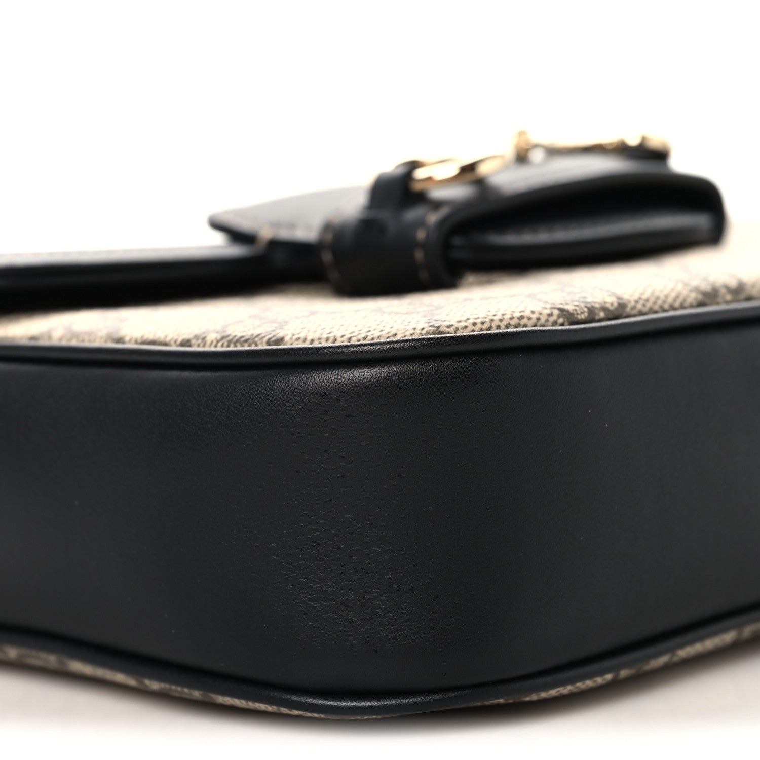 Gucci GG Supreme Monogram Horsebit 1955 Soft Small Shoulder Bag Beige Black 8 of 10