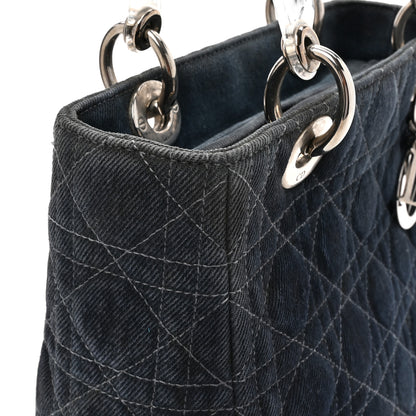 Christian Dior Denim Cannage Medium Lady Dior Blue 12 of 12