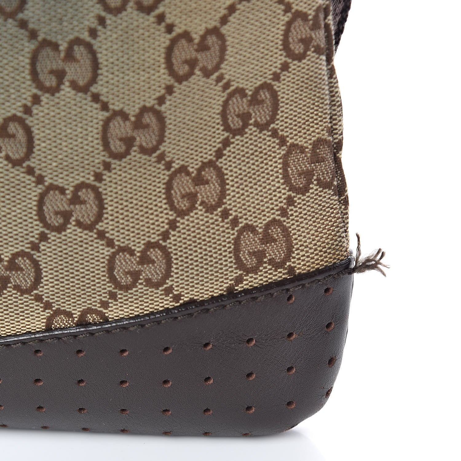 Gucci Monogram Calfskin Perforated Medium Flat Messenger Bag Dark Brown 10 of 10
