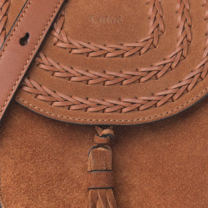 Chloe Suede Calfskin Braided Mini Hudson Shoulder Bag Caramel 7 of 10