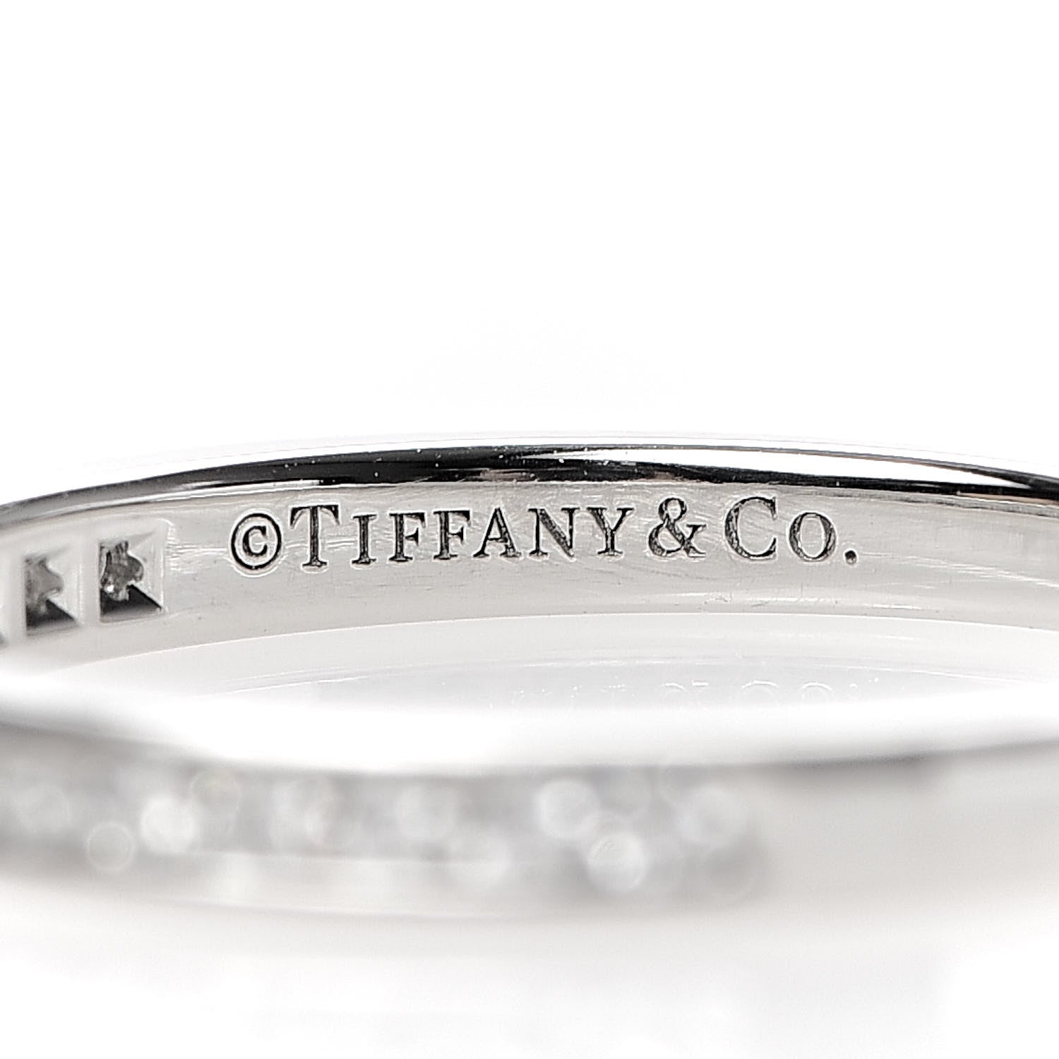 Tiffany Platinum Diamond .22ctw Half Circle Wedding Band Ring 52 6 4 of 5