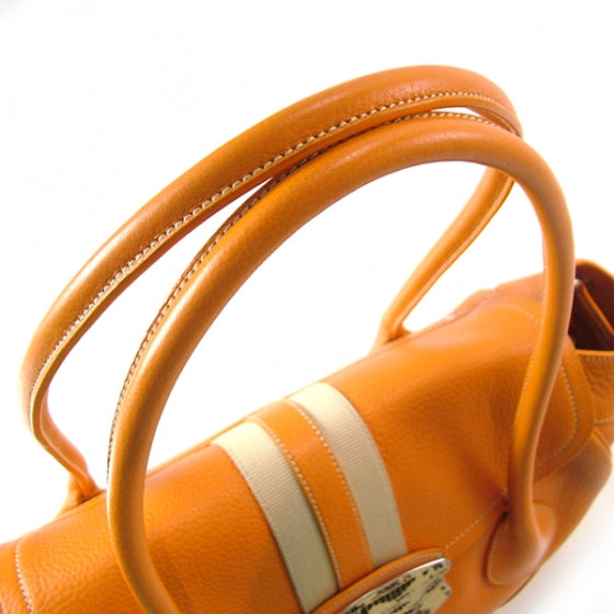 Vitello Daino Lizard Flap Large Tote Orange