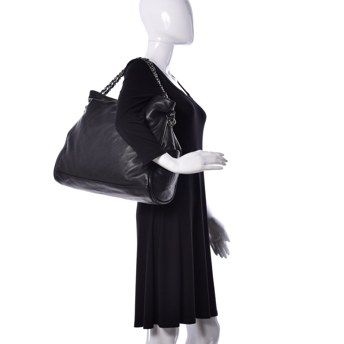Lambskin Large Ultimate Soft Tote Black