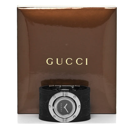Gucci Stainless Steel Rubber 33mm Twirl Quartz Watch Black 5 of 5