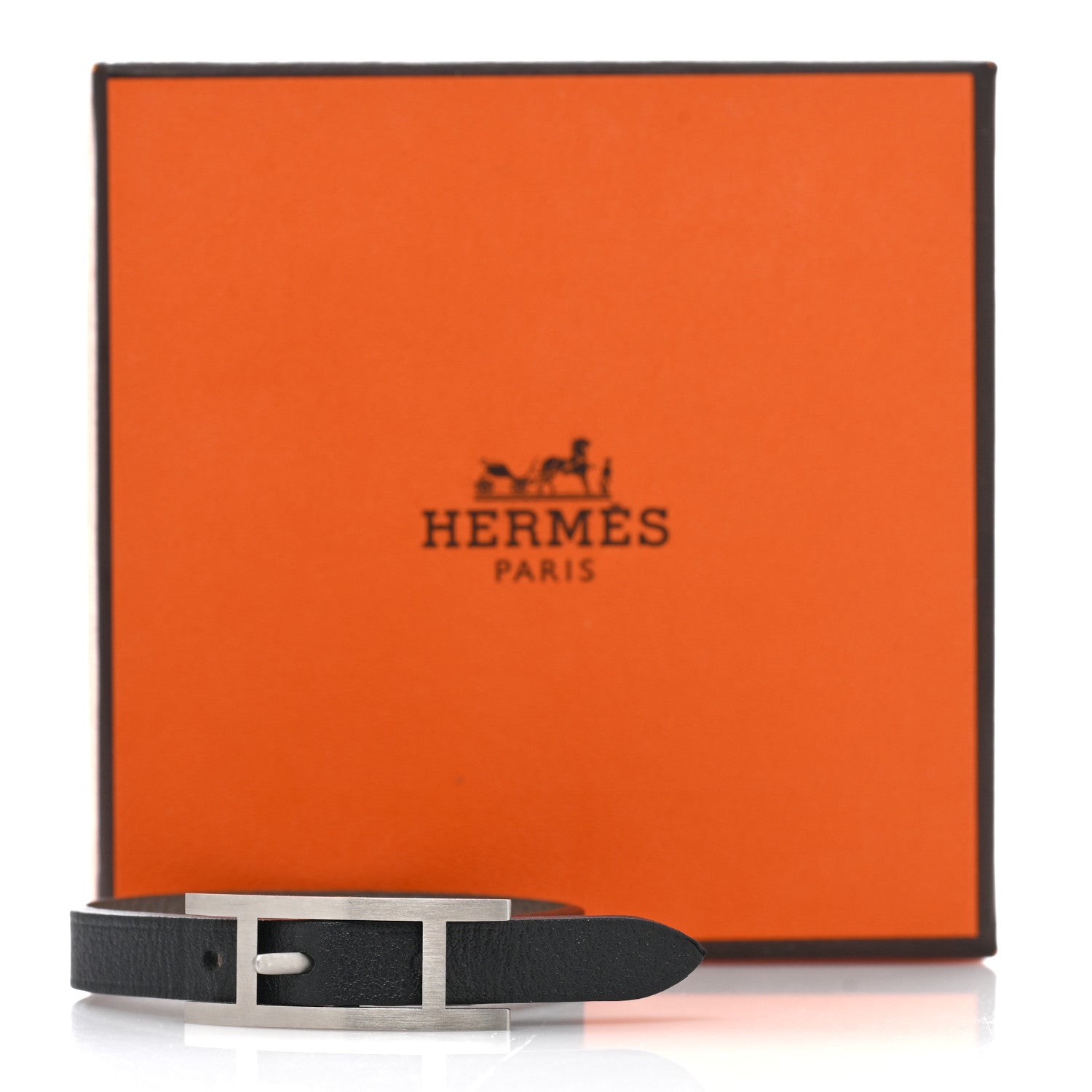 Hermes Swift Epsom Behapi Single Tour Bracelet S Black Etain 5 of 5