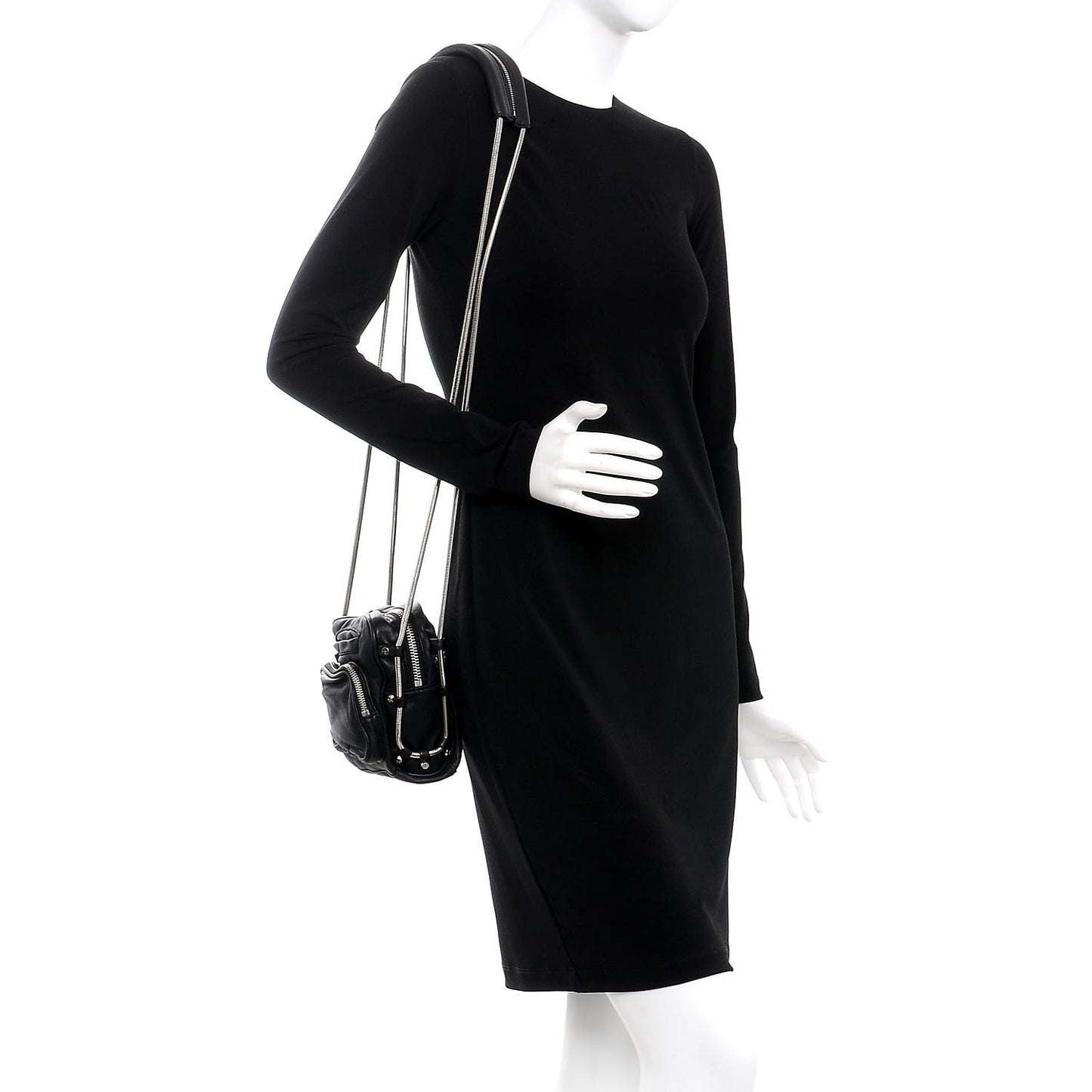 Washed Lambskin Brenda Chain Camera Bag Black