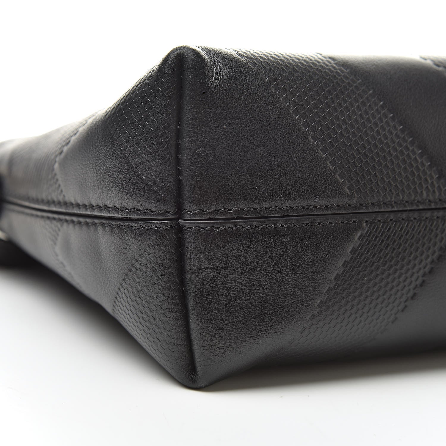 Burberry Calfskin Check Embossed Small Chichester Crossbody Clutch Bag Black 10 of 11