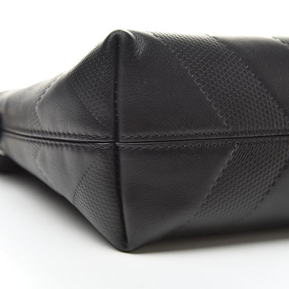 Burberry Calfskin Check Embossed Small Chichester Crossbody Clutch Bag Black 10 of 11