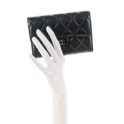 Chanel Lambskin Quilted Small Flap Wallet Black 2 of 8